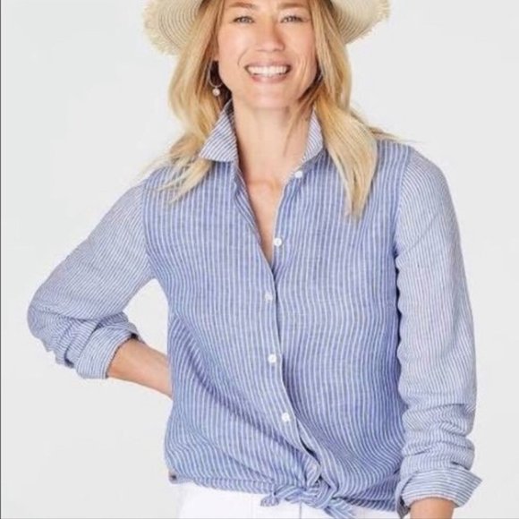 J. Jill Tops - J Jill Striped Linen Button Down Blouse XL